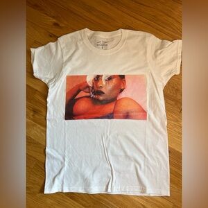 White Graphic T-Shirt with Artistic Print